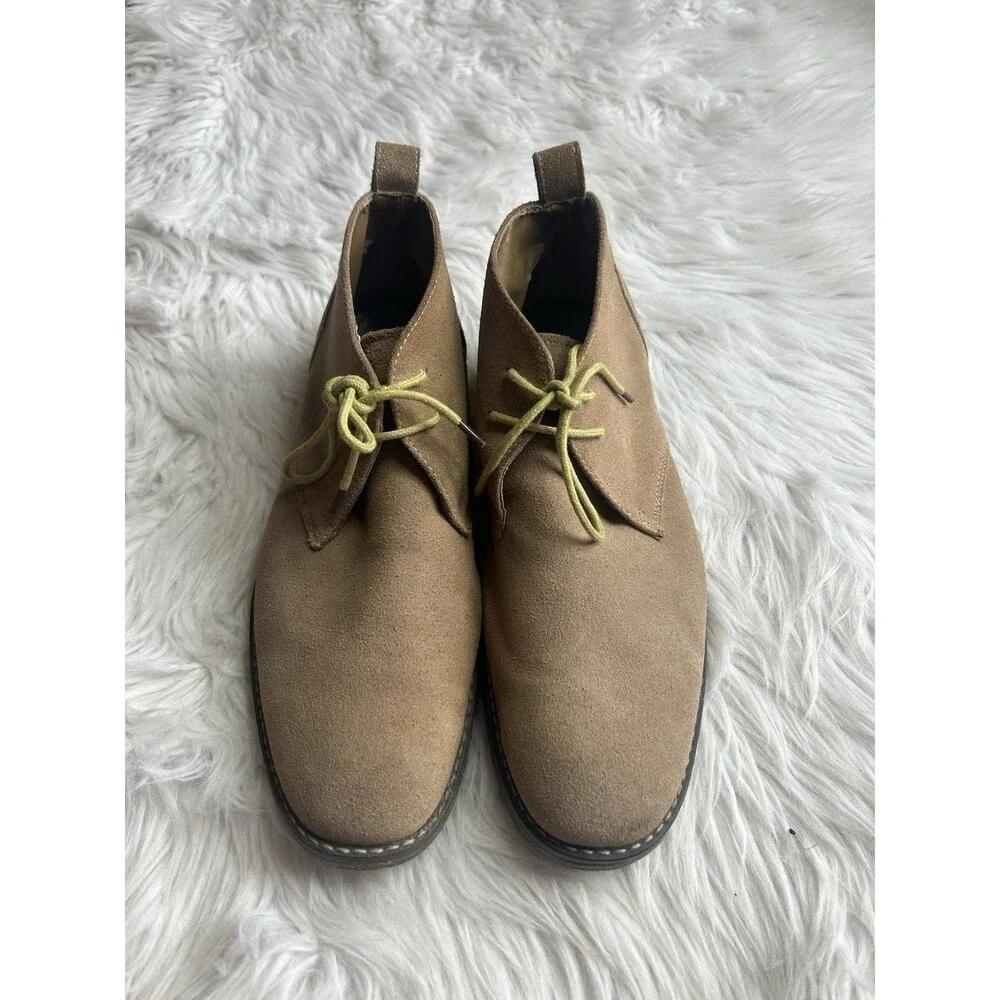GH Bass Pearce Mens 11.5 Tan Suede Leather Chukka Desert Boots Brown FLAWS
